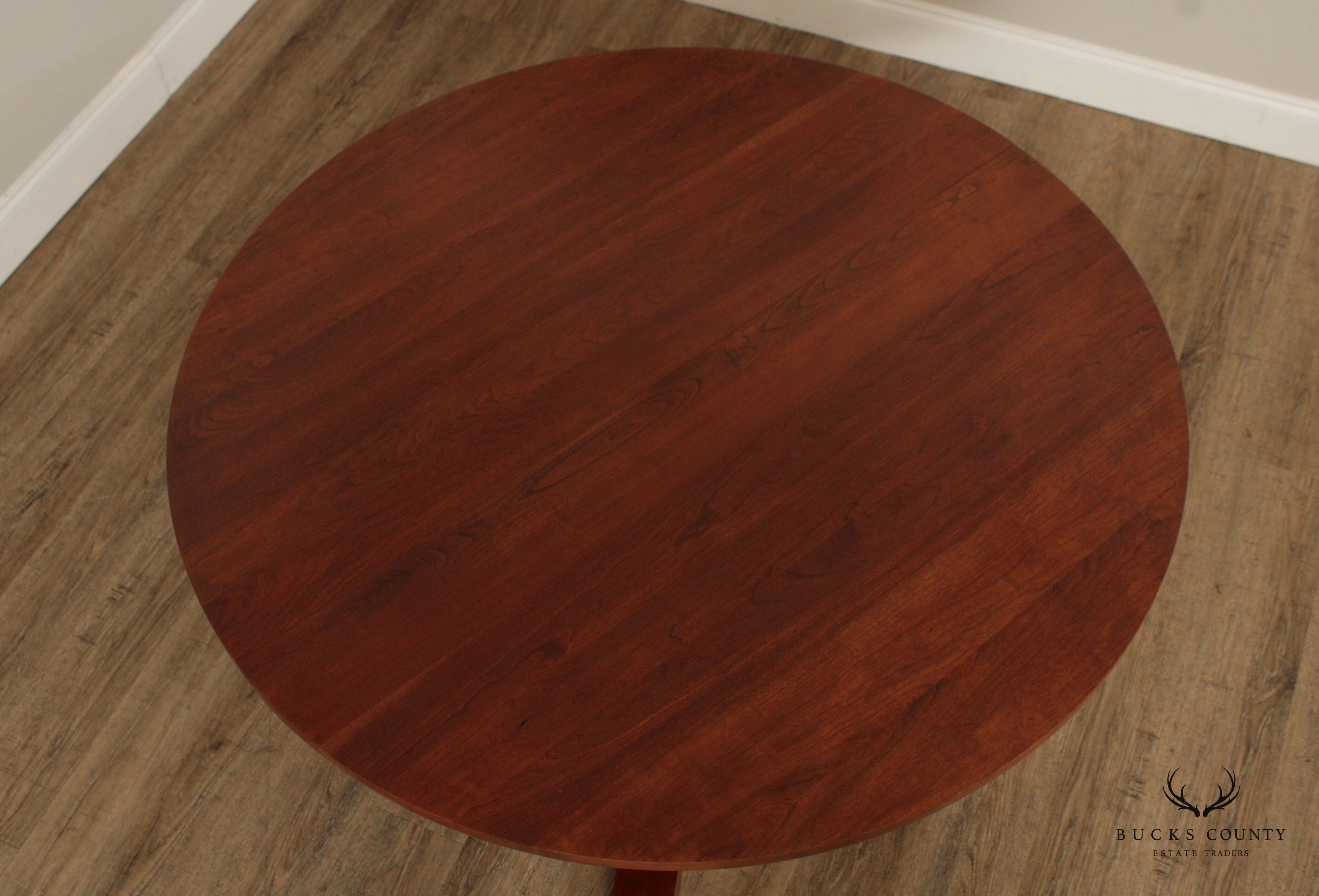 `Stickley Mission Collection Round Cherry Extendable Dining Table