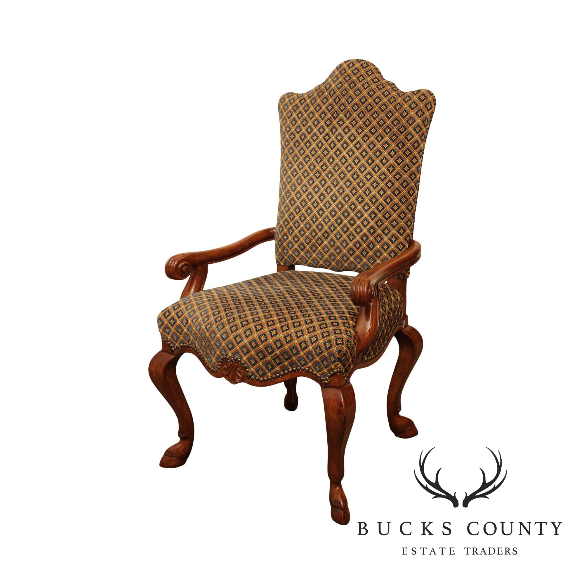 Quality Italian Hoof Foot Upholstered Armchair