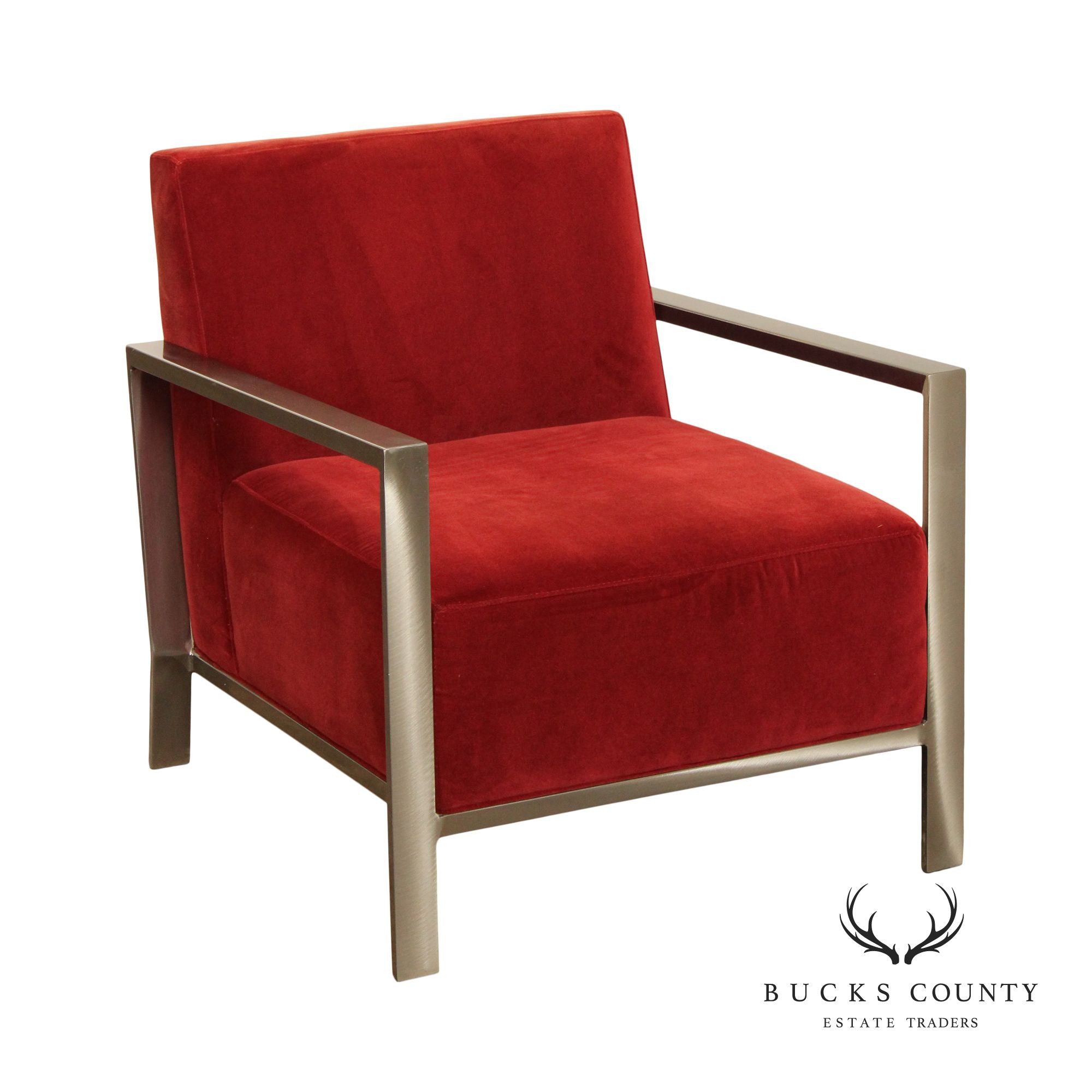 Contemporary Room and Board Zinc Frame Lounge Chair