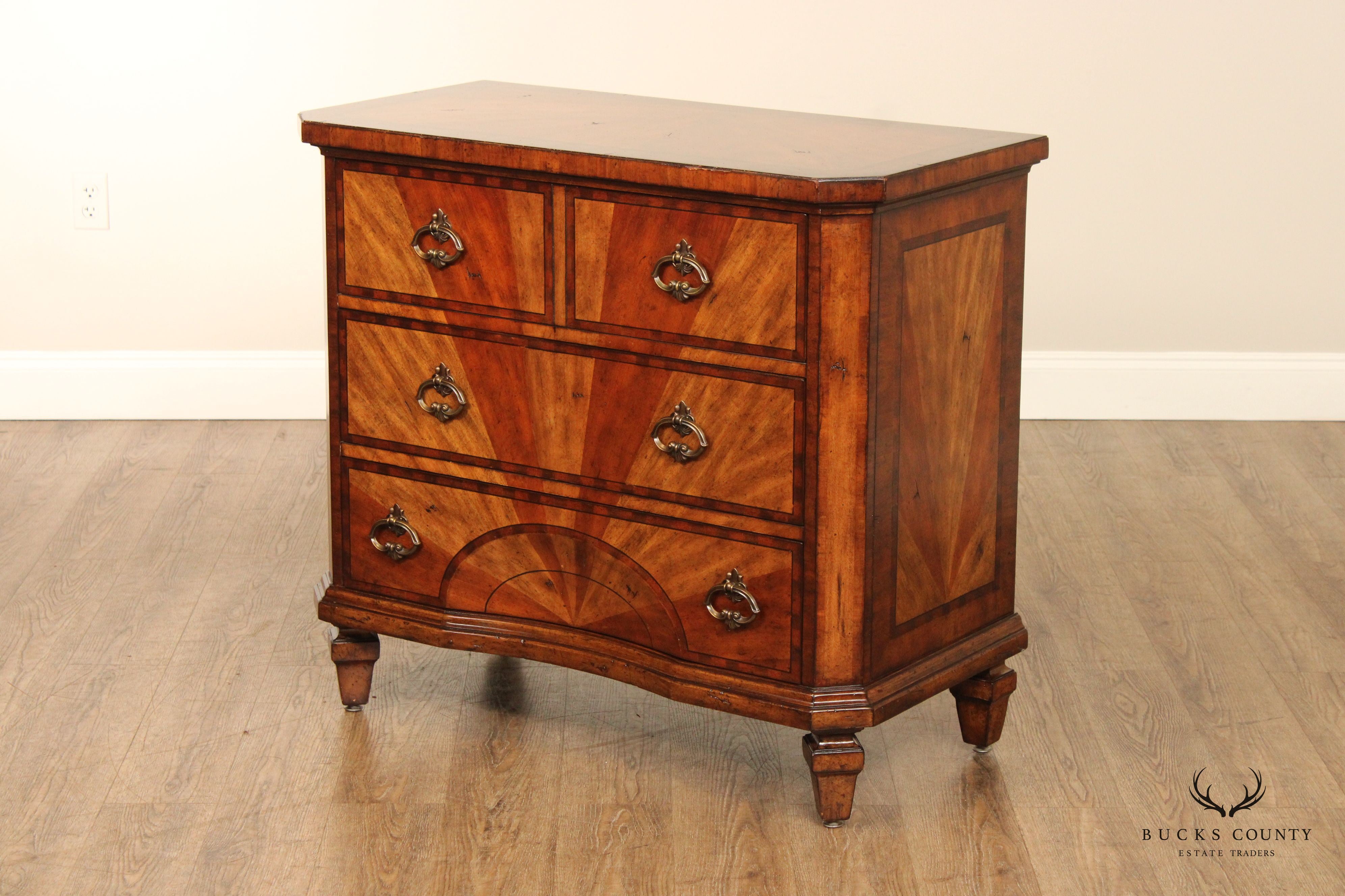 Artistica Pair of Parquetry Sunburst Chests of Drawers