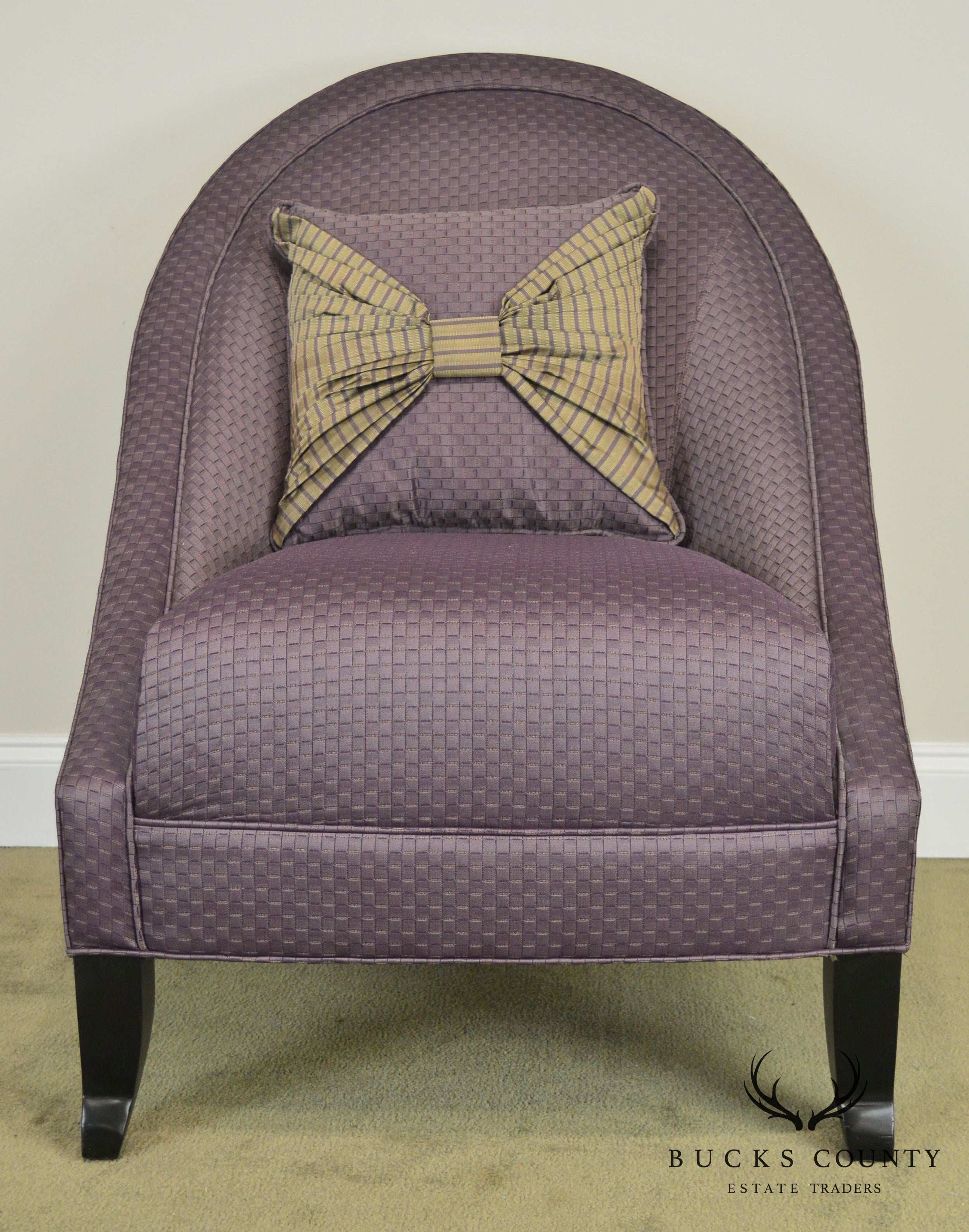 Directional Custom Purple Upholstered Pair of Club Chairs