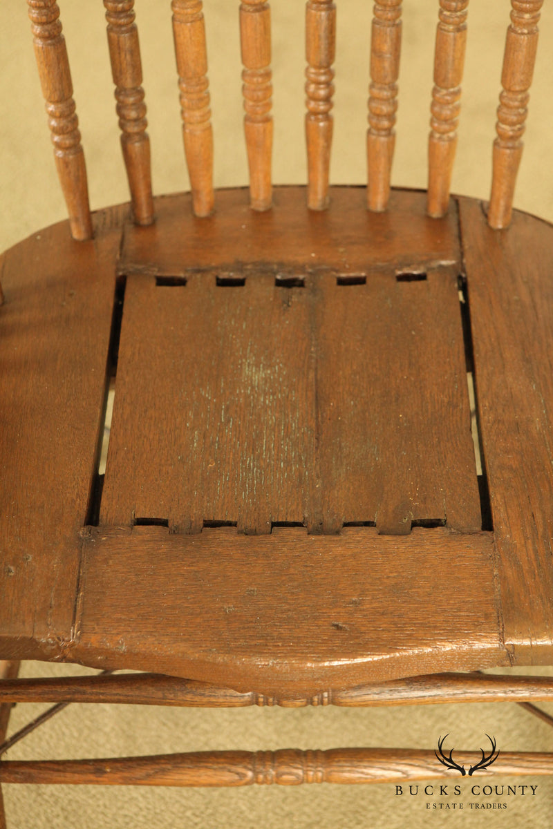 W. H. Kinginger Nazareth P. A, Baker and Confectioner Engraved Antique Oak Armchair