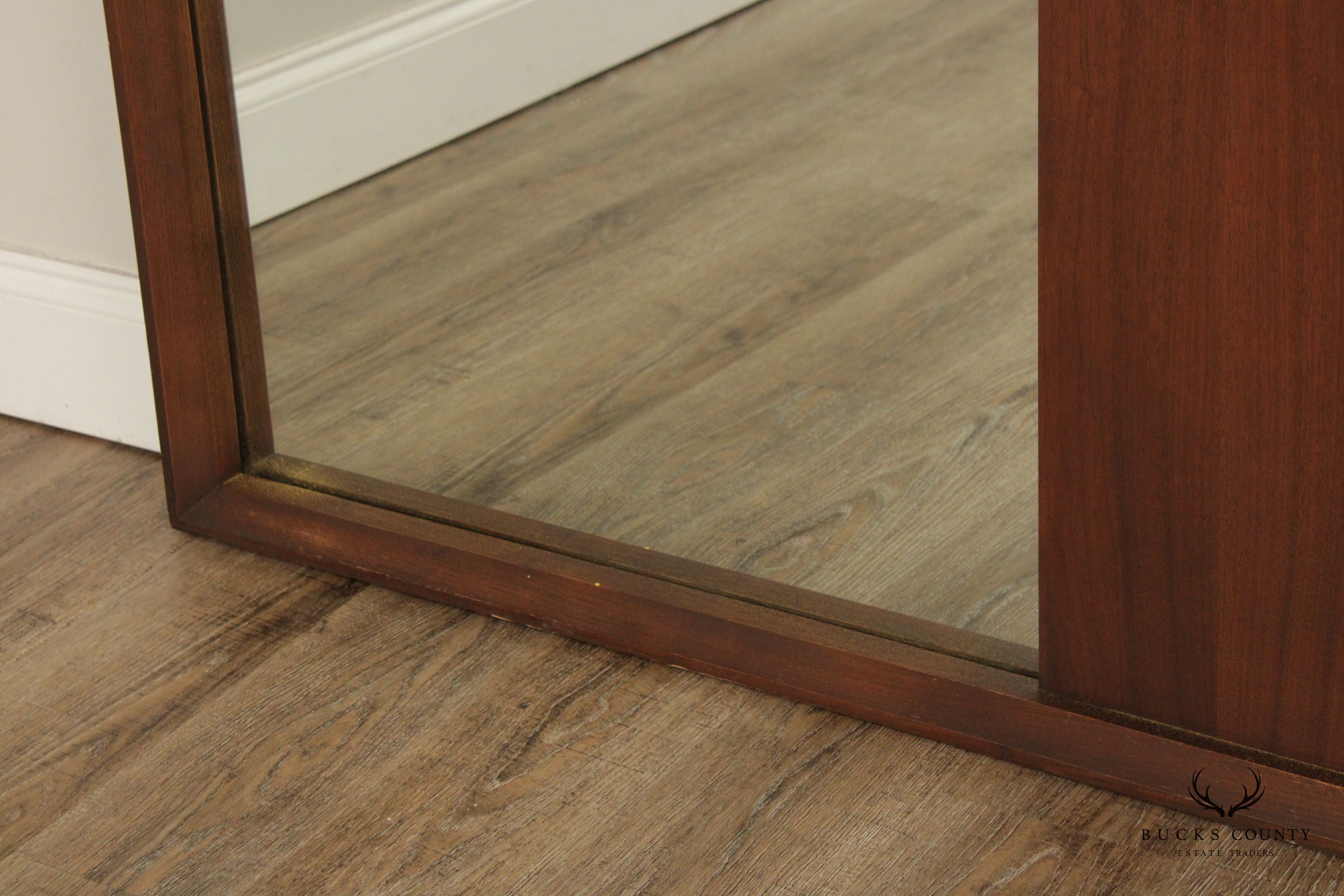 Mid Century Modern Walnut Diptych Wall Mirror