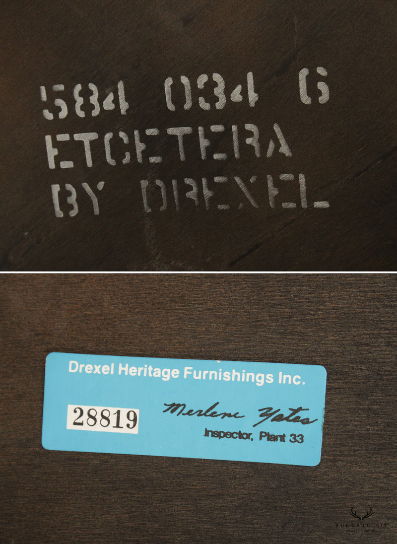 Drexel Etcetera Pair Chinoiserie Lacquered End Tables