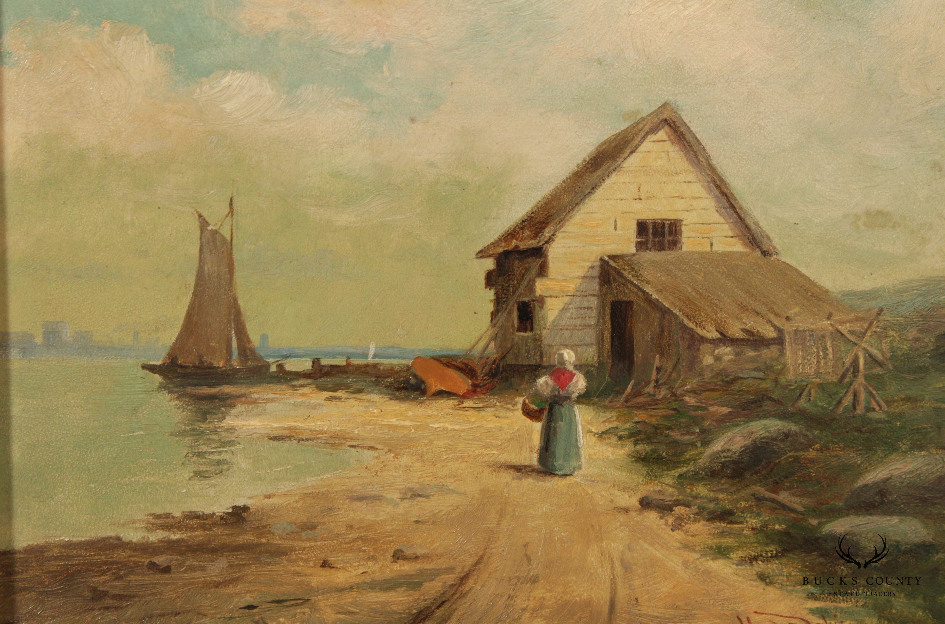 Wilfred P. Davison 'Fishermans House' Original Oil Painting