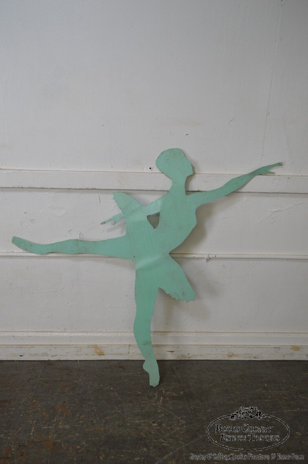 Mid Century Modern Large Dancing Ballerina Metal Garden Sculpture (B)