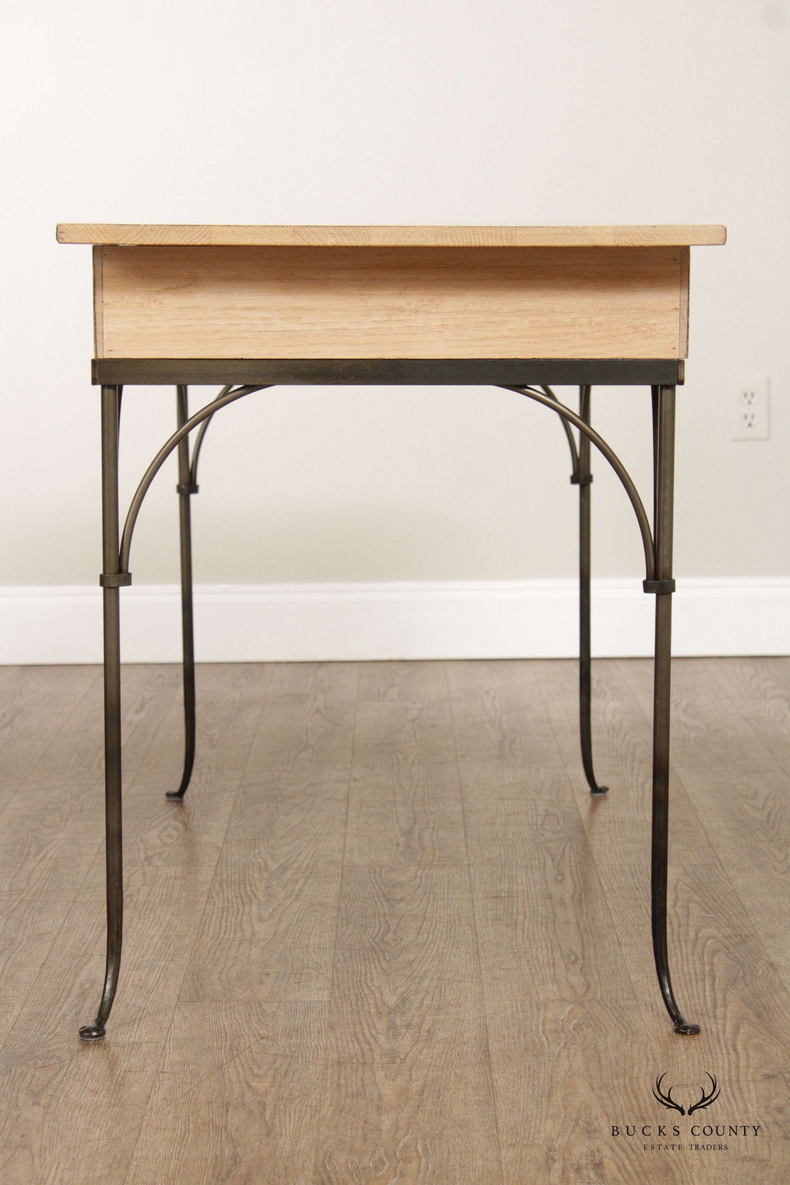 Charleston Forge Cerused Oak And Iron Writing Desk