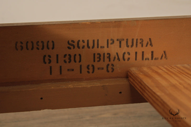 Broyhill Brasilia Mid Century Modern Custom Size Walnut 'Sculptura' Bed Frame