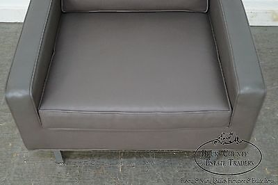 Milo Baughman Thayer Coggin Mid Century Modern Chrome Frame Club Lounge Chair