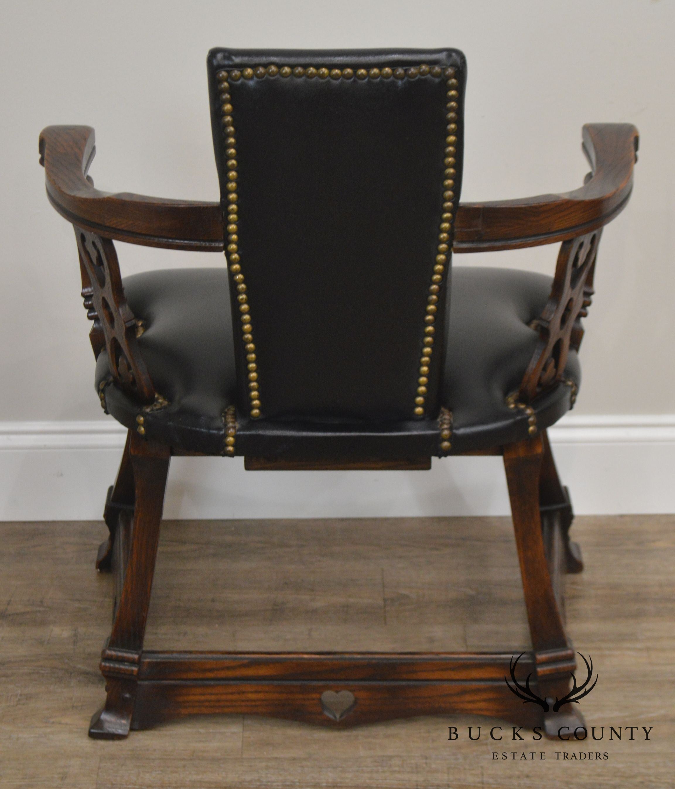 Romweber Viking Oak Vintage Captains Armchair