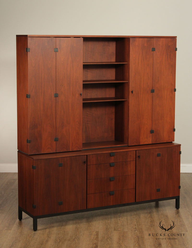 Milo Baughman for Directional Mid Century Modern Walnut China Cabinet Bookcase