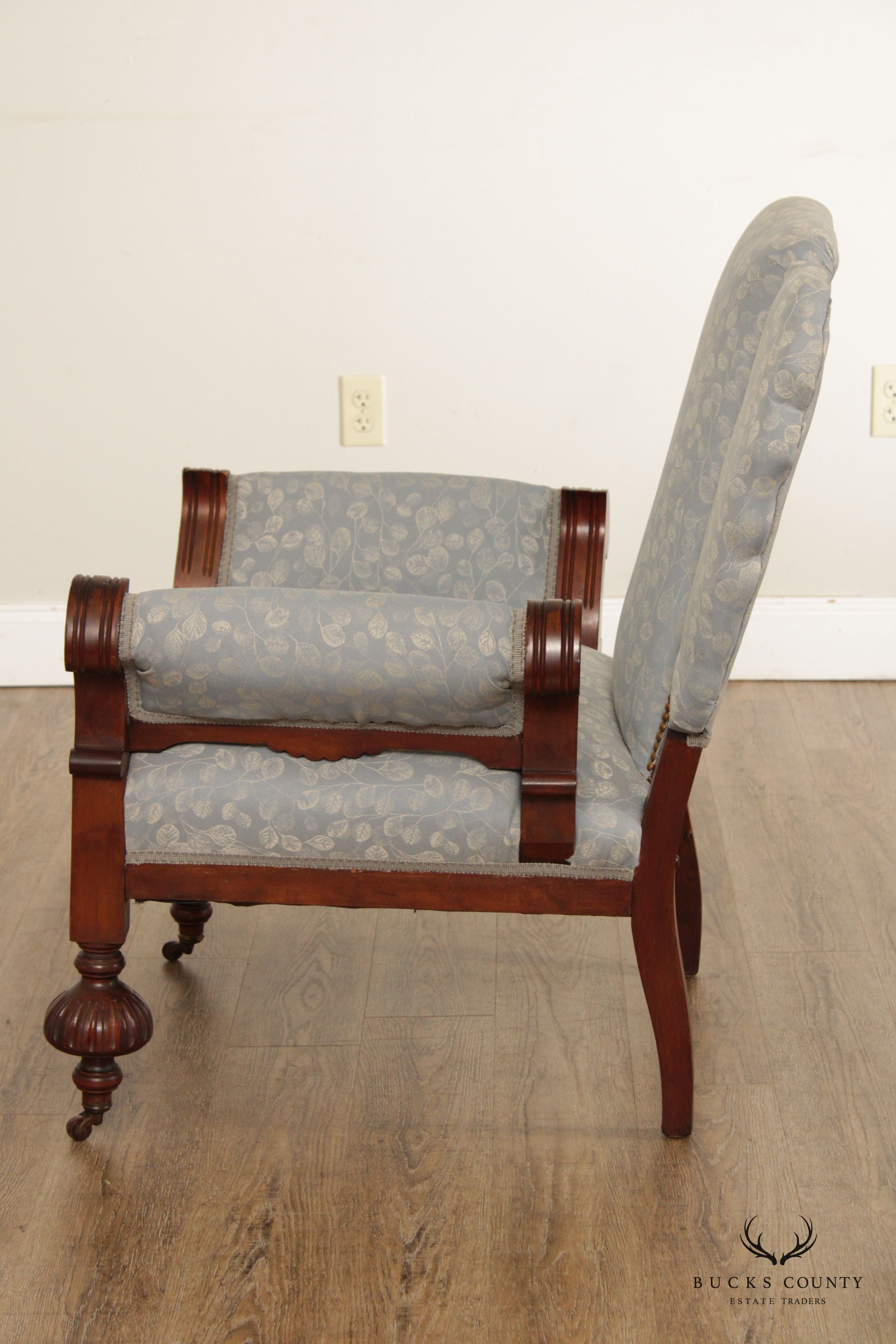 Antique Victorian Eastlake Carved Mahogany Peacock Chair