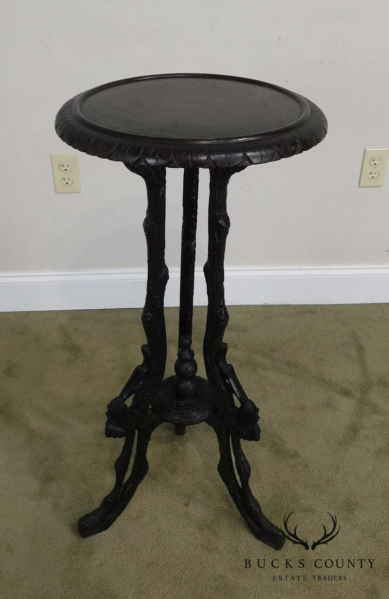 Faux Bois Antique Black Walnut Pedestal Table
