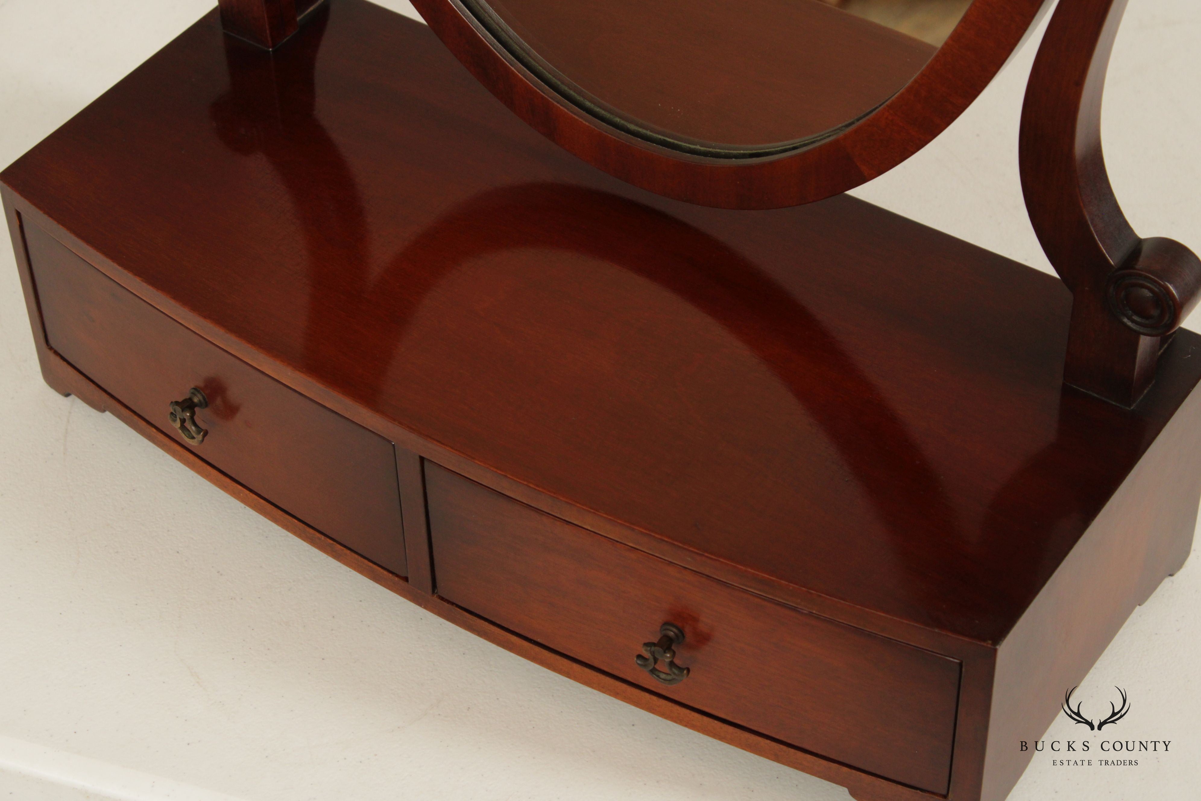 Kindel 1940's Vintage Mahogany Shield Dressing Mirror