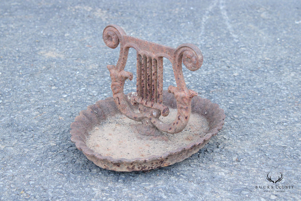 Antique Victorian Cast Iron Lyre Form Boot Scraper