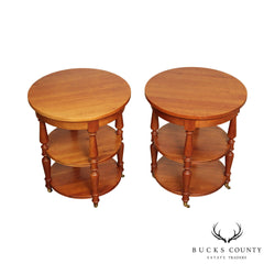 Harden Pair Cherry Three-Tier End Tables
