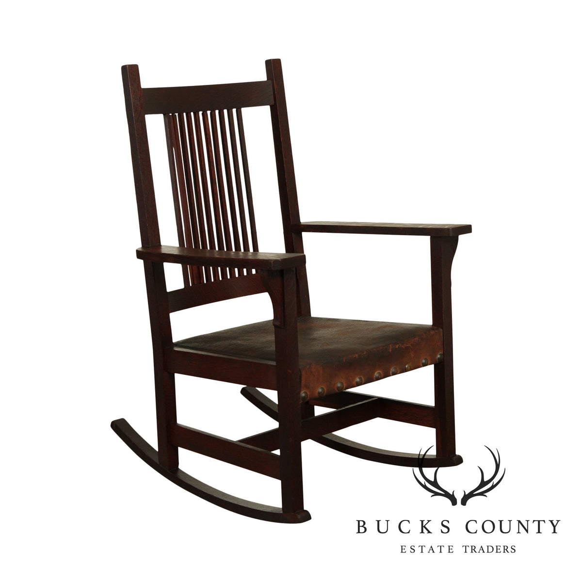 Larkin Spindle Rocker Antique Mission Oak Spindle Back Rocker