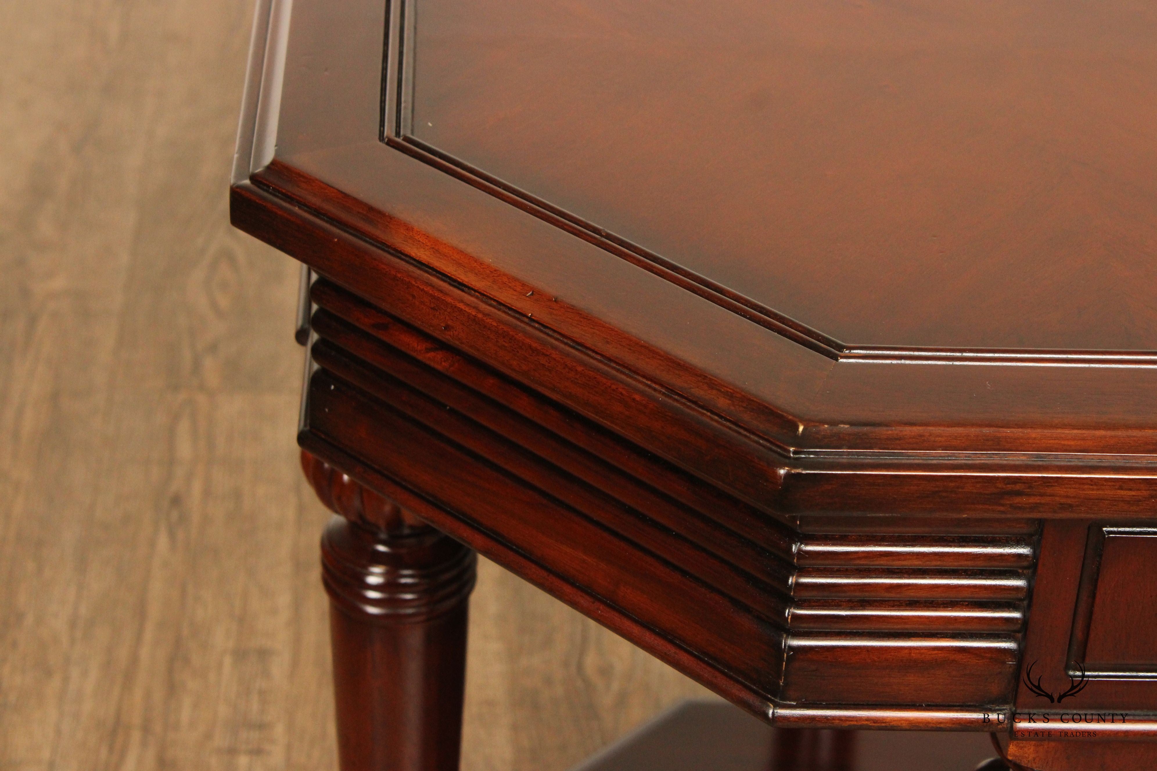 Regency Style Octagonal Two-Tier Mahogany Side Table