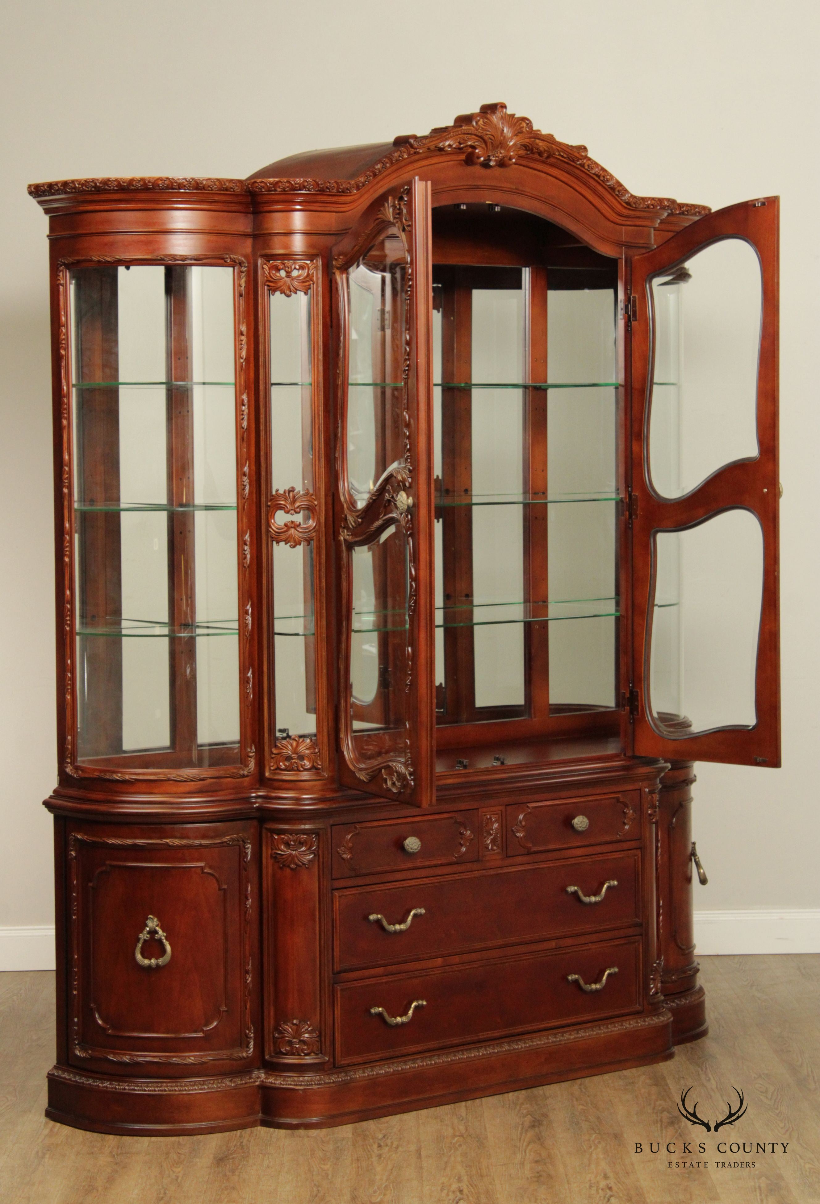 Jessica McClintock Home French Provincial Style Romance Collection Illuminated China Cabinet