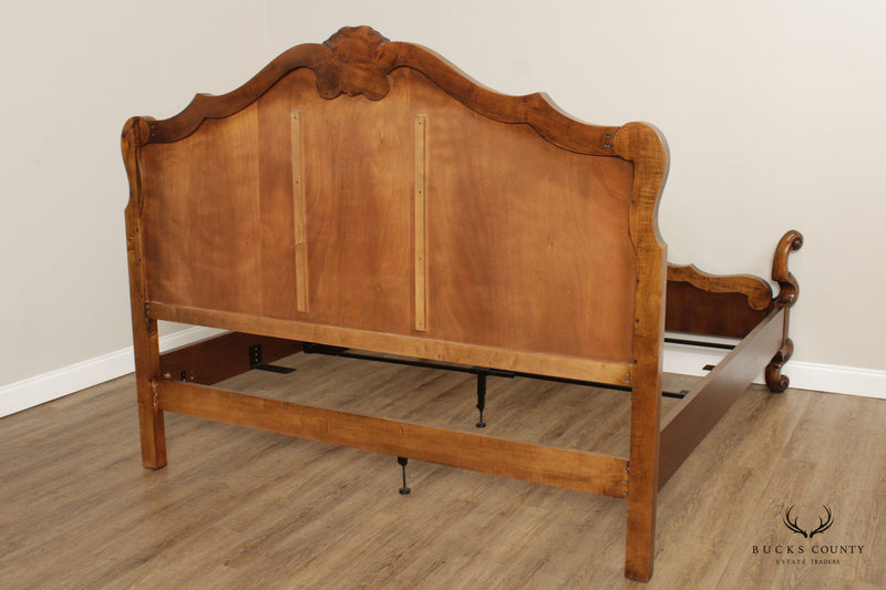 French Provincial Style Carved Fruitwood King Size Bed