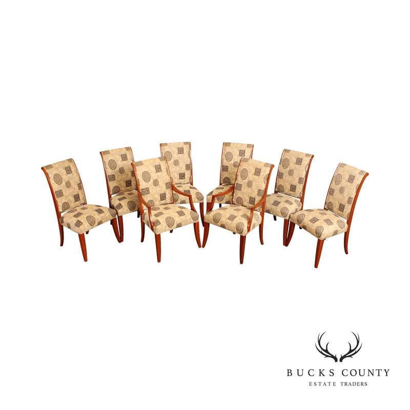 Ethan Allen Transitional Style Set of Eight Cherry Dining Chairs
