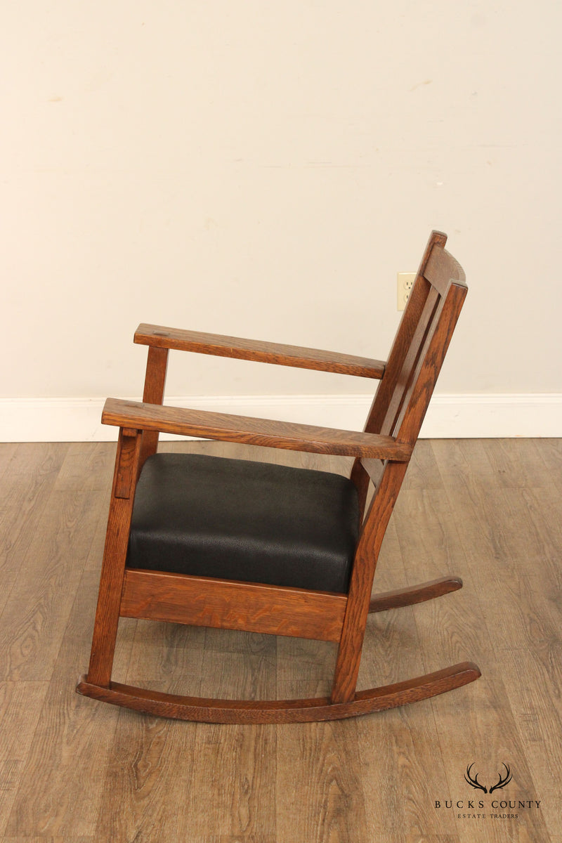 Antique Mission Style Oak Rocking Chair