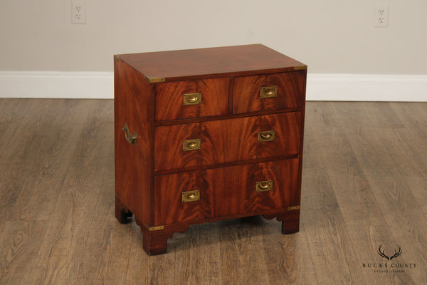 Campaign Style Vintage Mahogany Nightstand Chest
