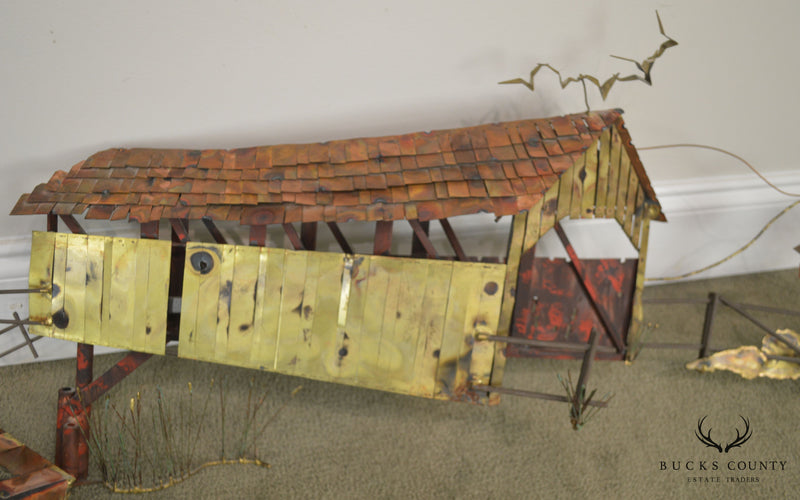 Curtis Jere Signed Covered Bridge Wall Sculpture