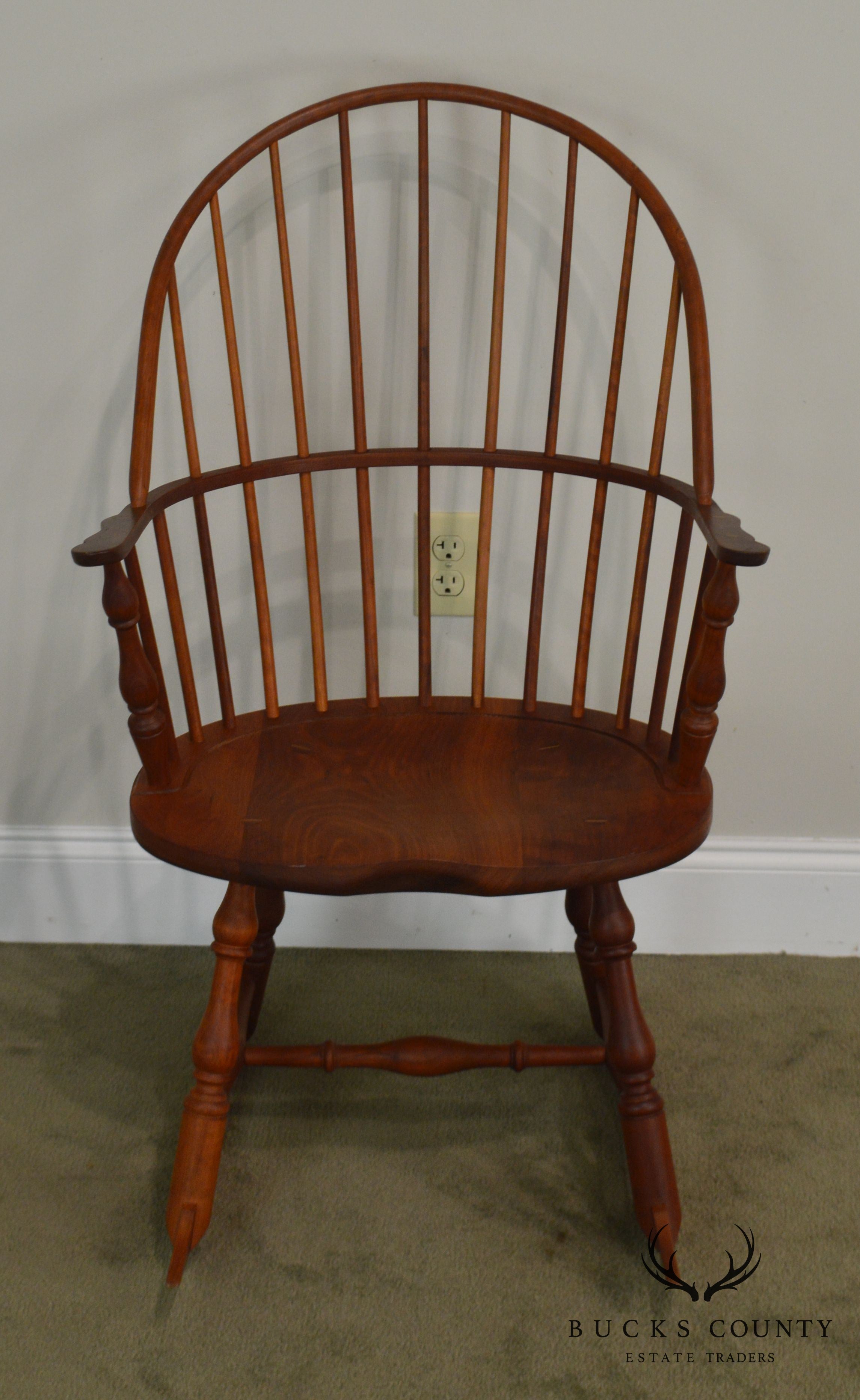 Martins Chair Shop Inc Bench MAde Solid Cherry Sackback Pair Windsor Rockers (E)