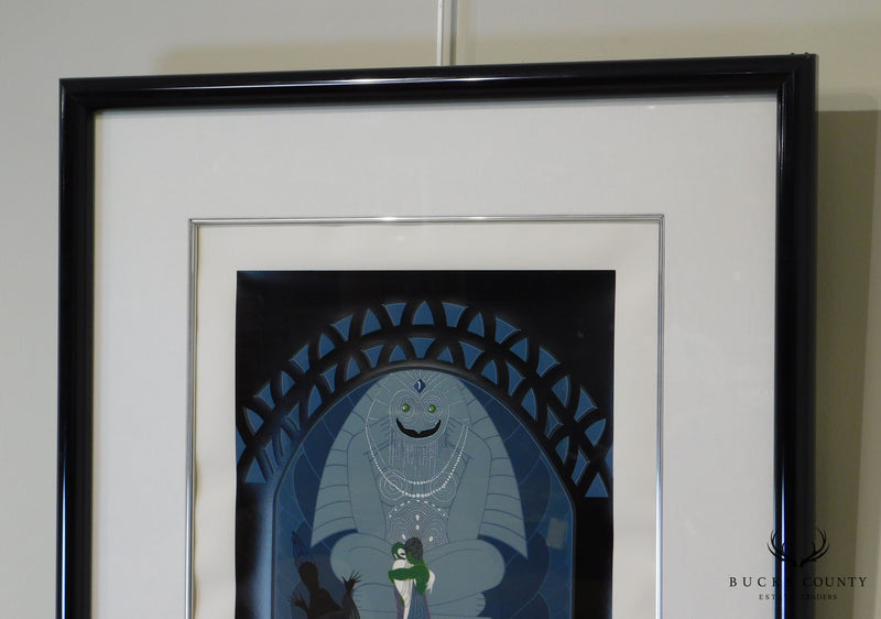 Erté "Lovers and Idol" Signed Framed Serigraph