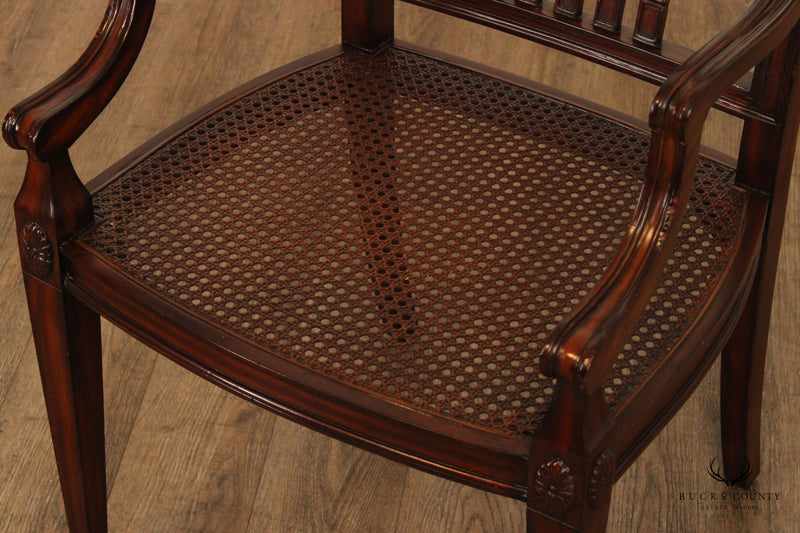Maitland Smith Hepplewhite Style Set of Four Mahogany Dining Chairs