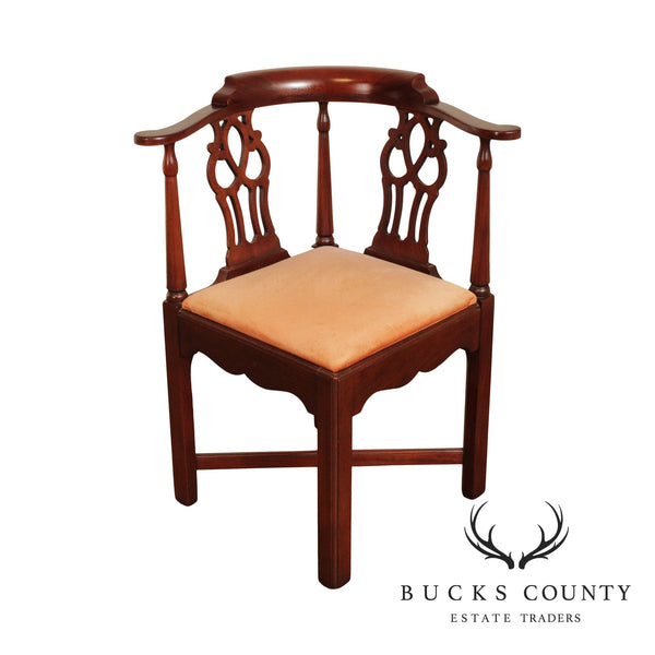 Hickory Chair Mahogany Chippendale Style Corner Chair