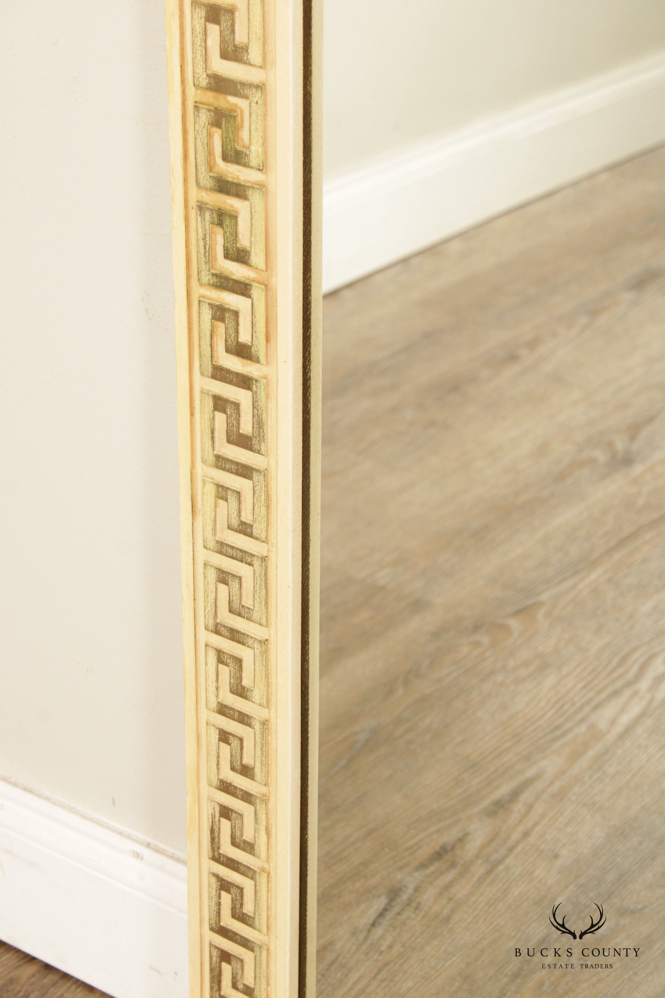 Hollywood Regency Painted Greek Key Wall Mirror