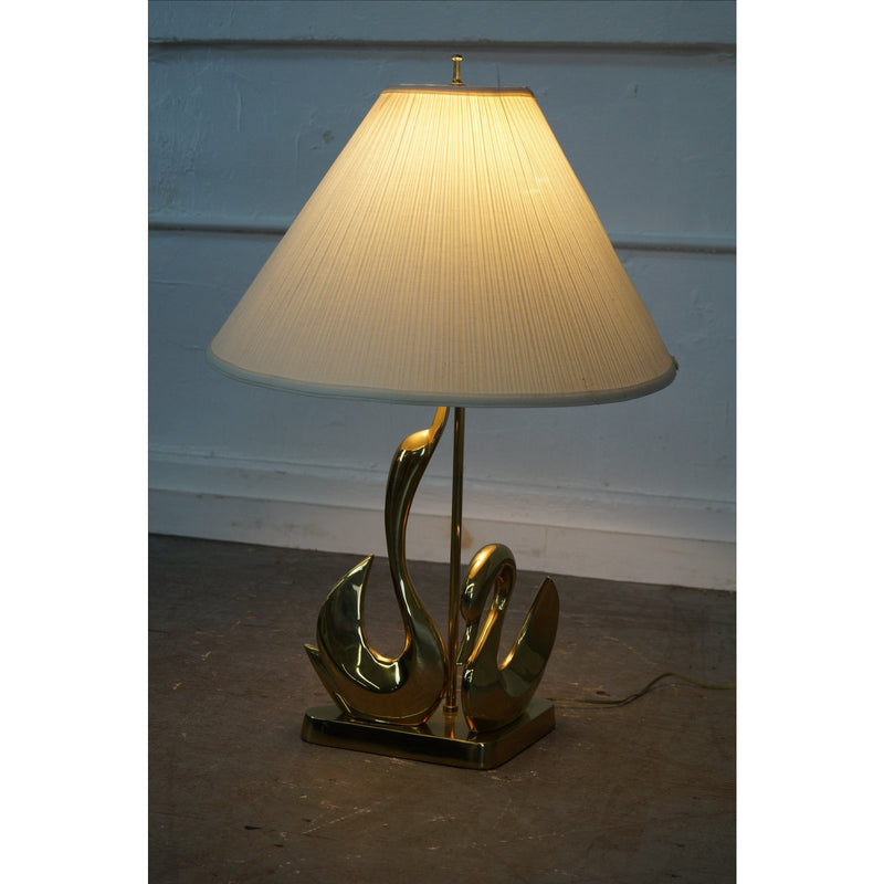 Charming Vintage Brass Swan Lamp, Petite Table Size – The Fab Pad