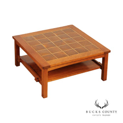 Stickley Mission Collection Cherry Tile-Top Cocktail Table