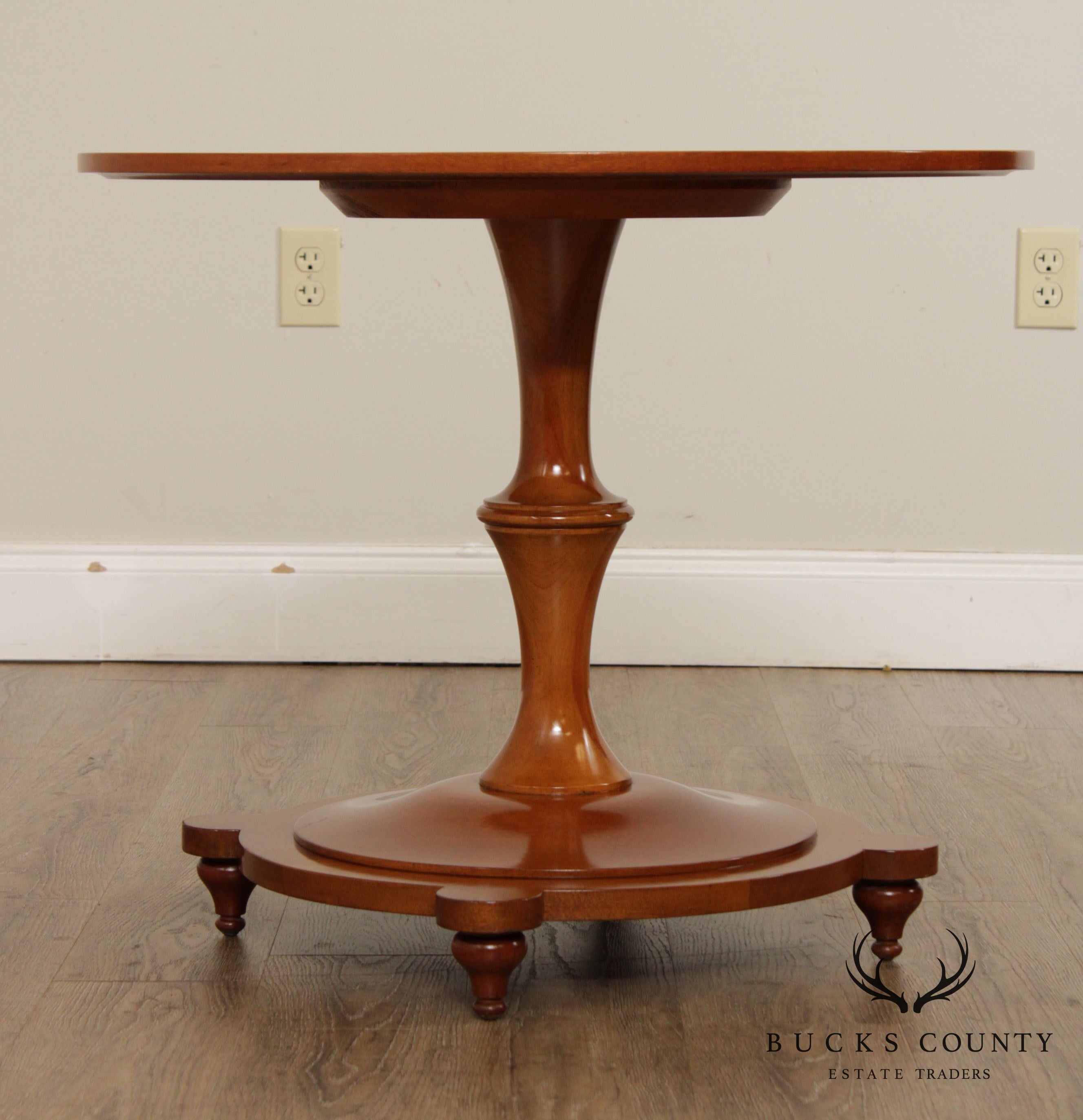 Regency Style Vintage Round Mahogany Pedestal Table