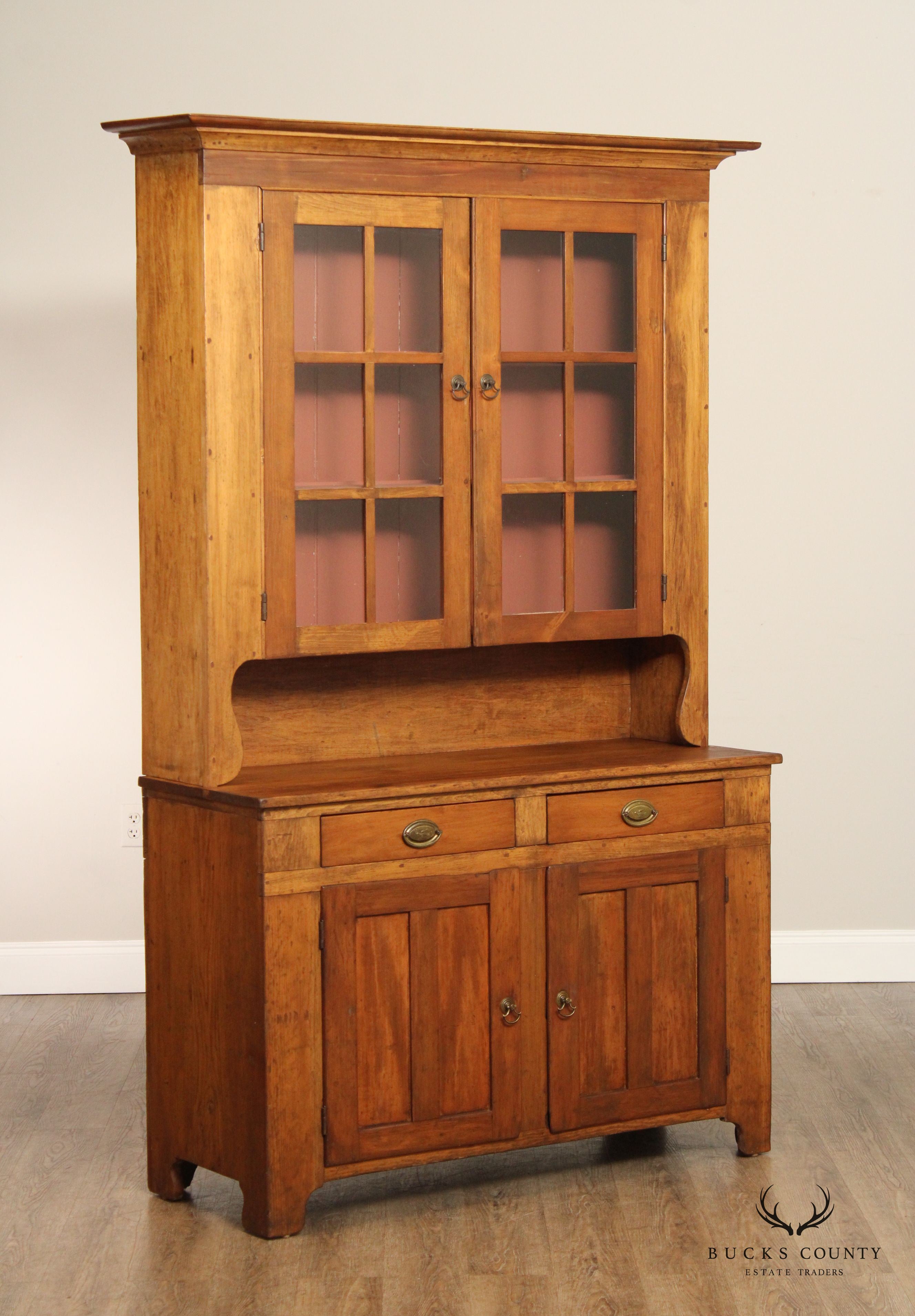 Berks County Antique Poplar Dutch Cupboard