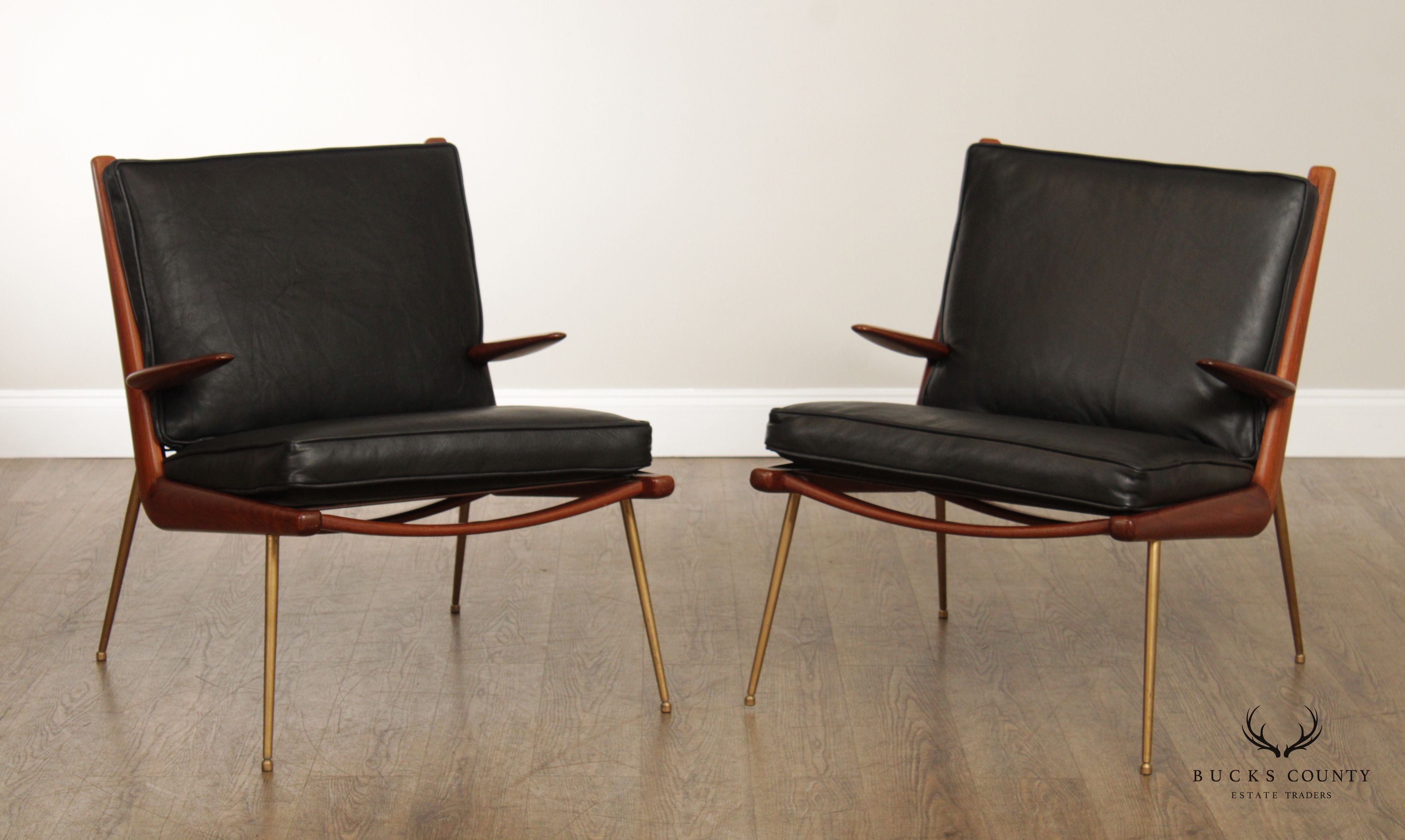 Hvidt & Mølgaard-Nielson Danish Modern Pair of 'Boomerang' Armchairs