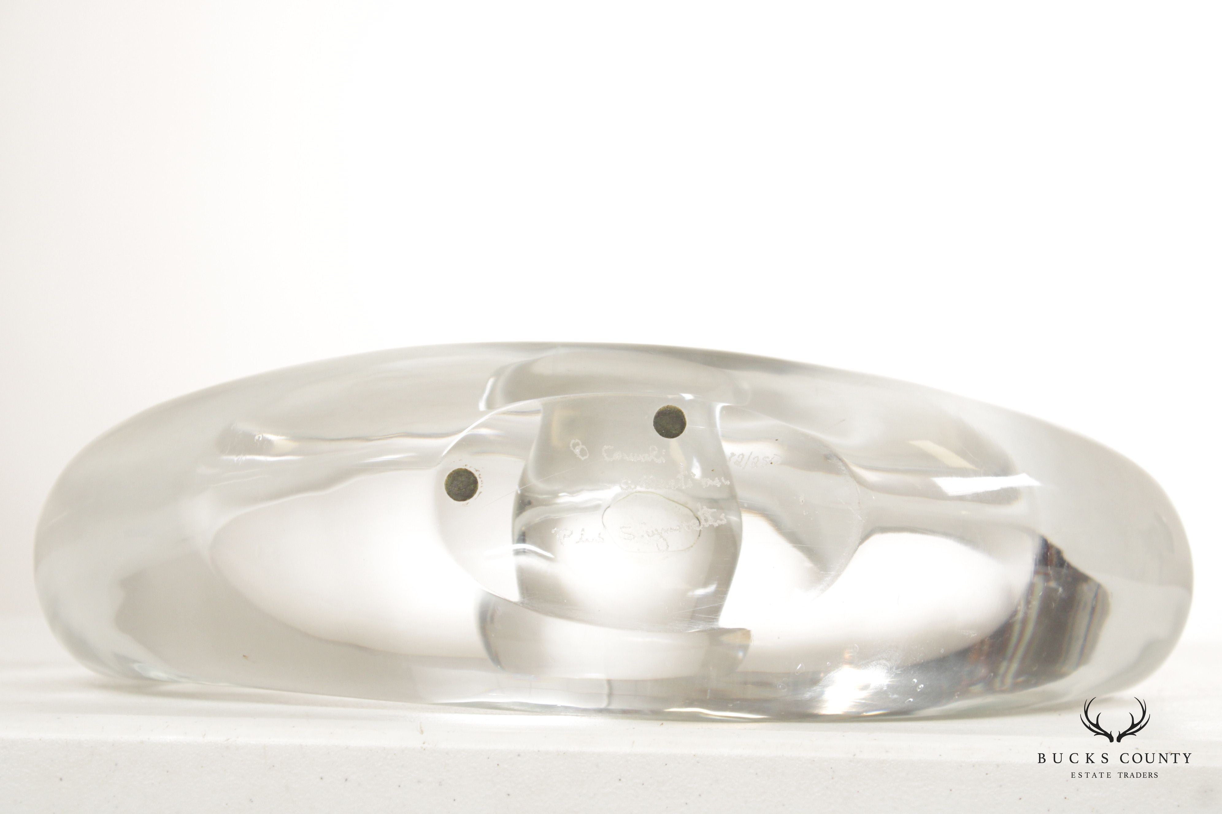 Pino Signoretto Free Form Clear Glass Sculpture