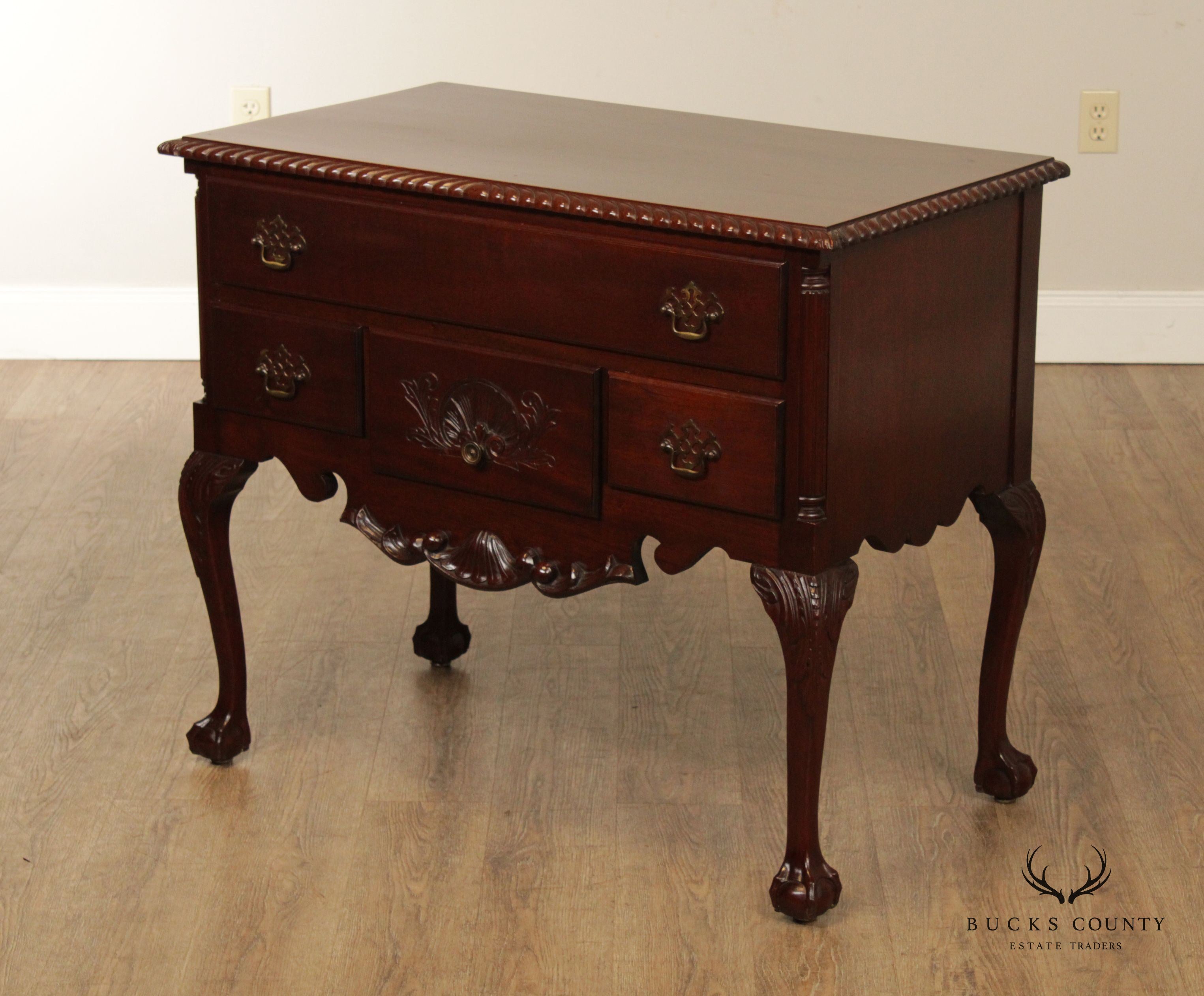 Vintage Chippendale Style Mahogany Ball and Claw Lowboy