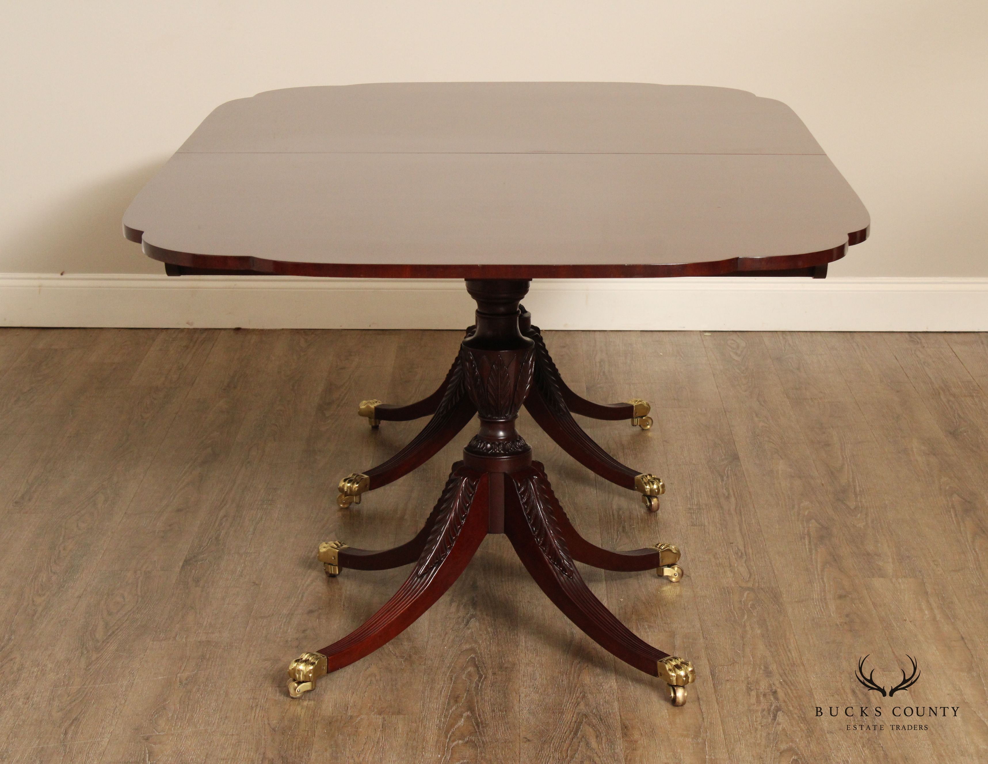 Kindel Mahogany Double Pedestal Extendable Dining Table