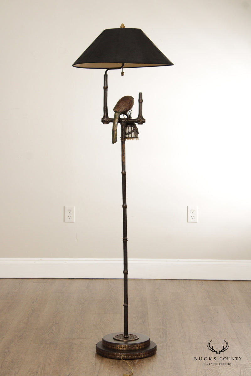 Frederick Cooper British Colonial Style Faux Bamboo Parrot Floor Lamp