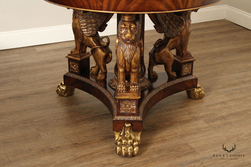 Maitland Smith French Empire Style Partial Gilt Mahogany Center Table