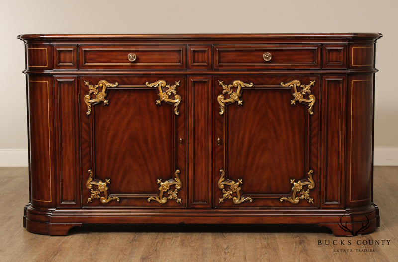 Quality French Neoclassic Style Mahogany, Partial Gilt Sideboard