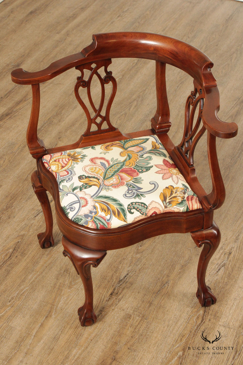 Southwood Chippendale Style Mahogany Ball and Claw Corner Chair