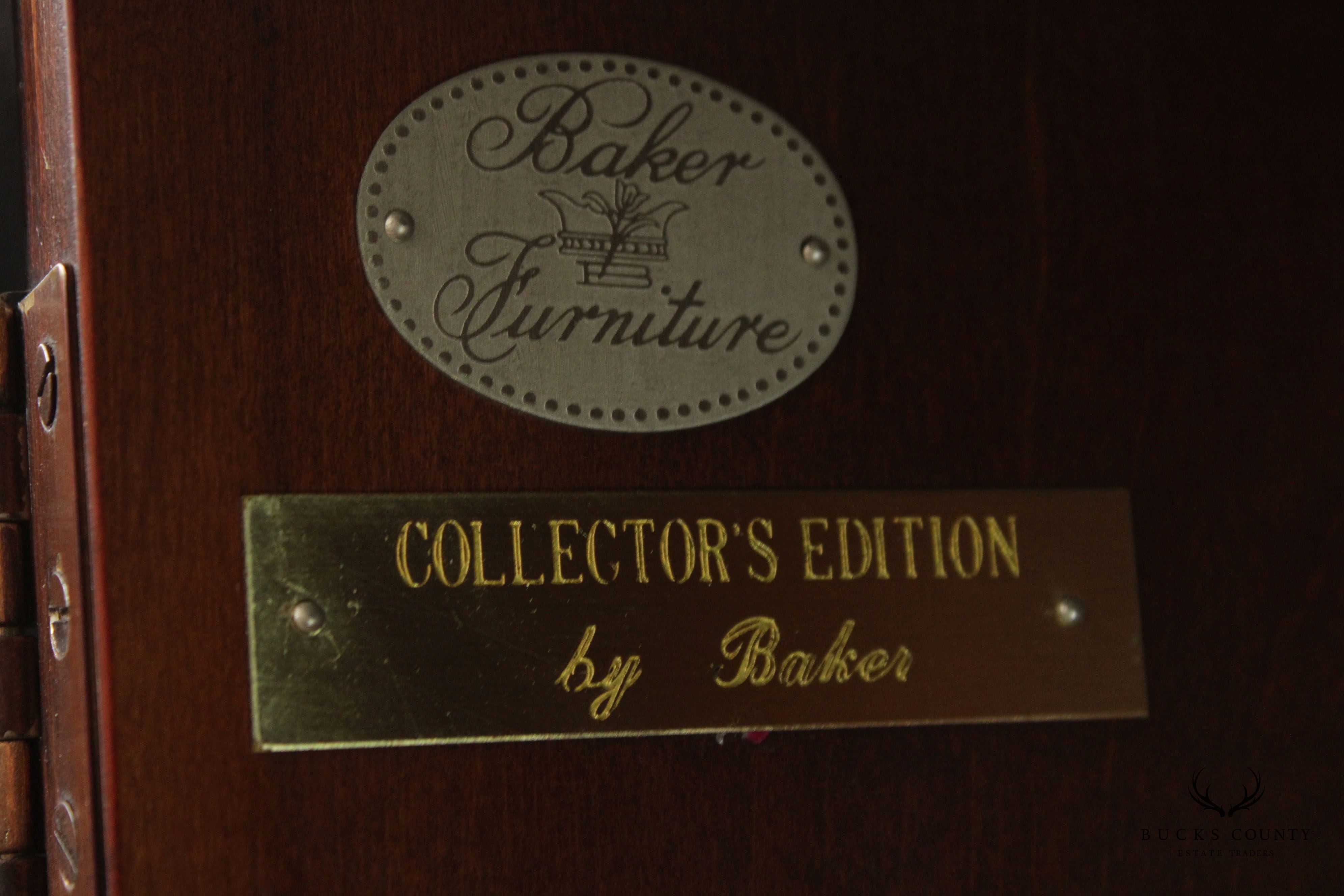 Baker Collector's Edition English Regency Style Mahogany China Display Bookcase Cabinet