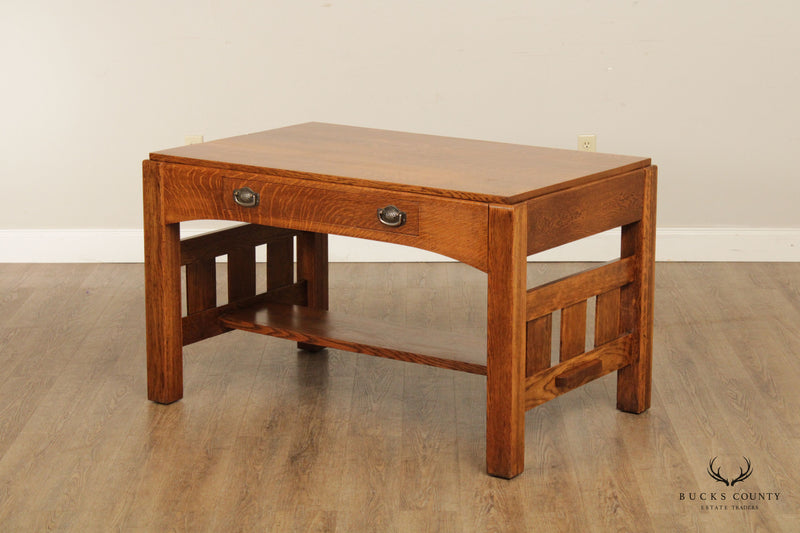 Antique Mission Oak Writing Desk or Library Table