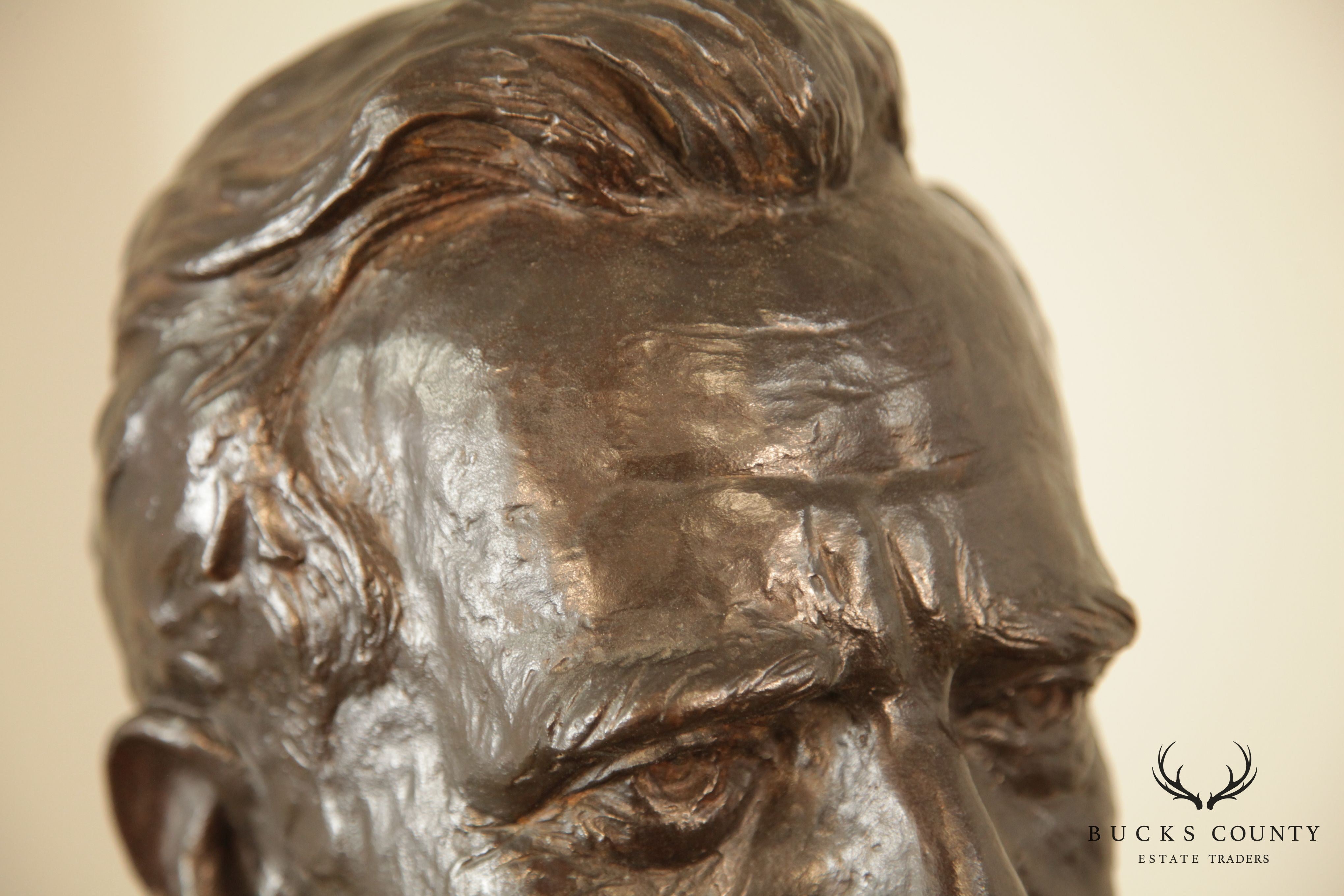 Lawrence Ludtke 1990s Bronze Male Bust