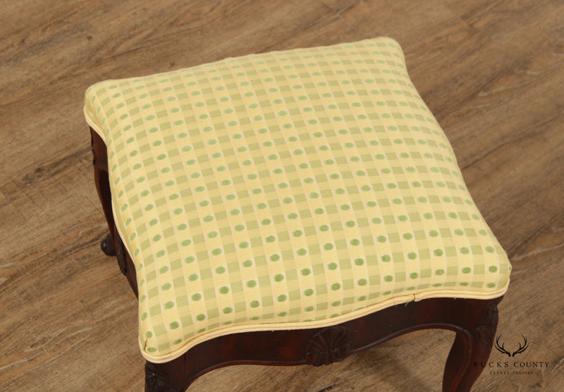 Sold at Auction: Vintage square foot stool, approx 26cm H x 31cm W