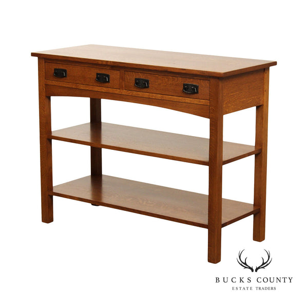 STICKLEY MISSION COLLECTION OAK TWO DRAWER SERVER OR CONSOLE